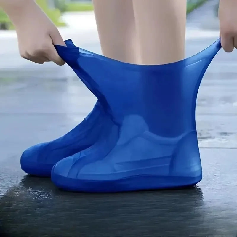 1 Pair Rubber Rain Boot Overshoes For Outdoor Use, Silicone Waterproof Shoe Covers, Rainy Day Shoe Cover, Reusable Non-Slip Rain - Hocozy Blue-Applicable-34-45