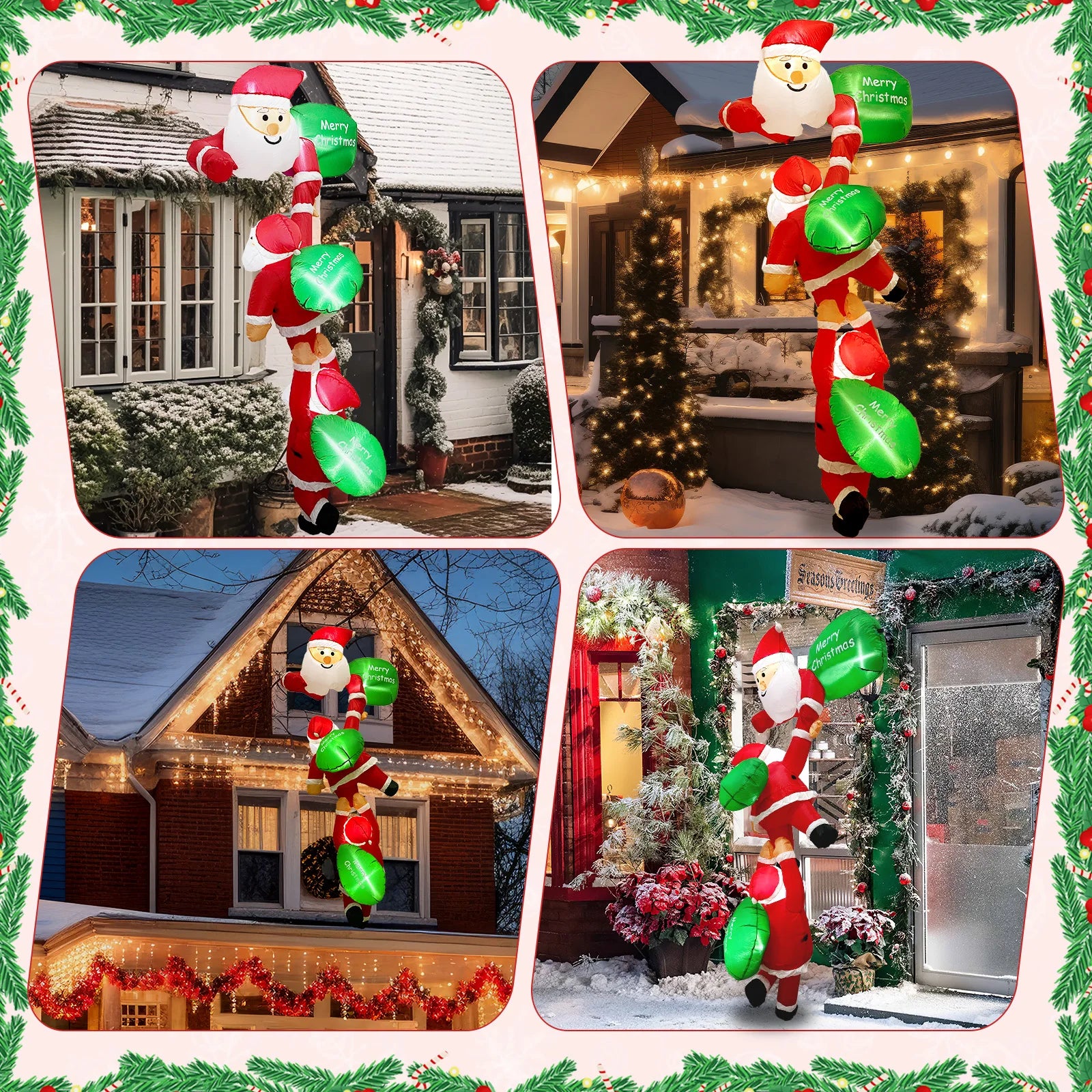 Climbing Santa Claus with Lights for Outdoor Christmas Decorations - Hocozy