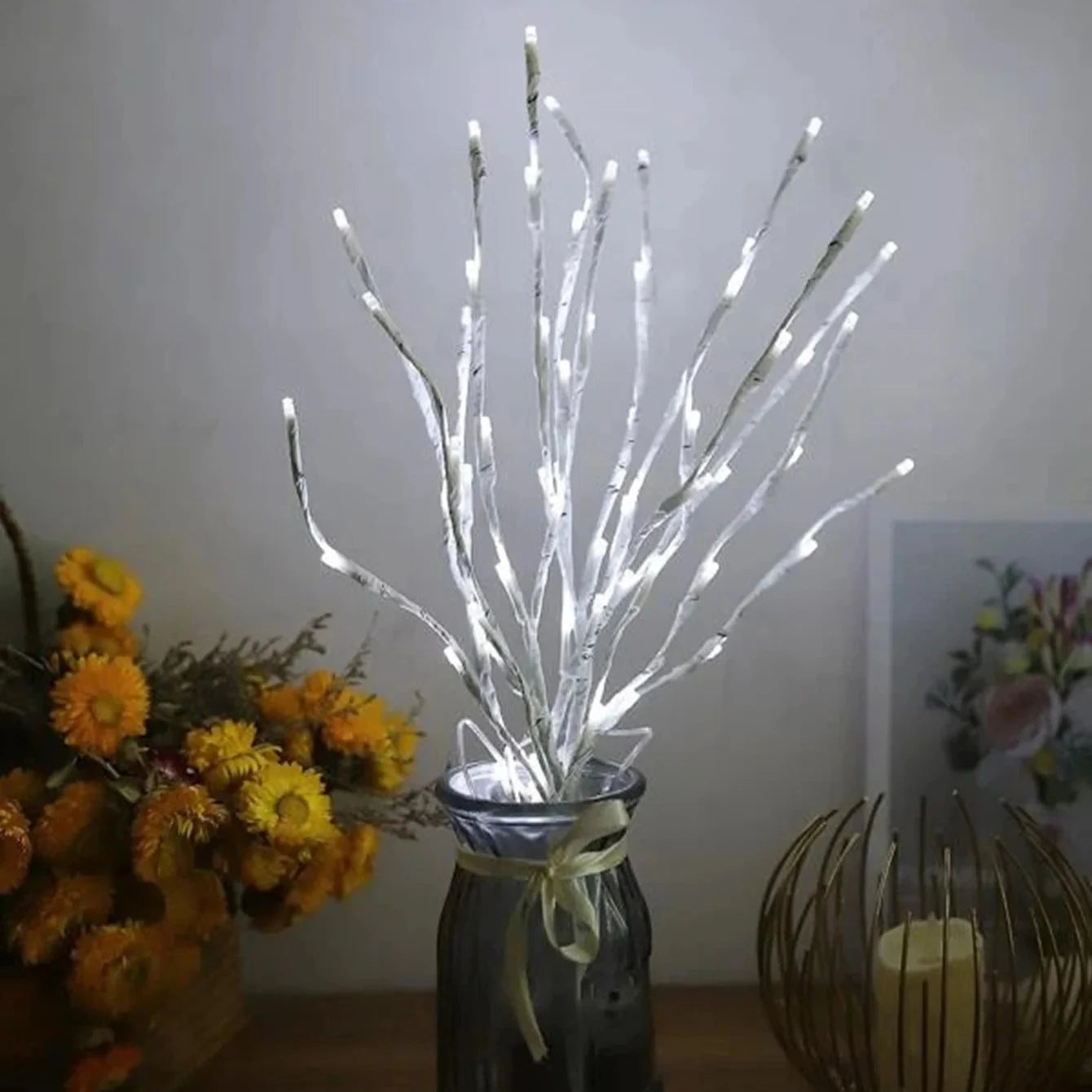 White Birch Branch Light with 20 LEDs - Hocozy