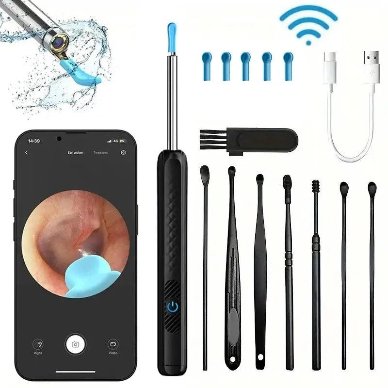 Ear Pick Otoscope Camera Borescope Luminous Ear Wax Cleaning Teeth Oral Inspection Health Care Ear Cleaner Kit - Hocozy 