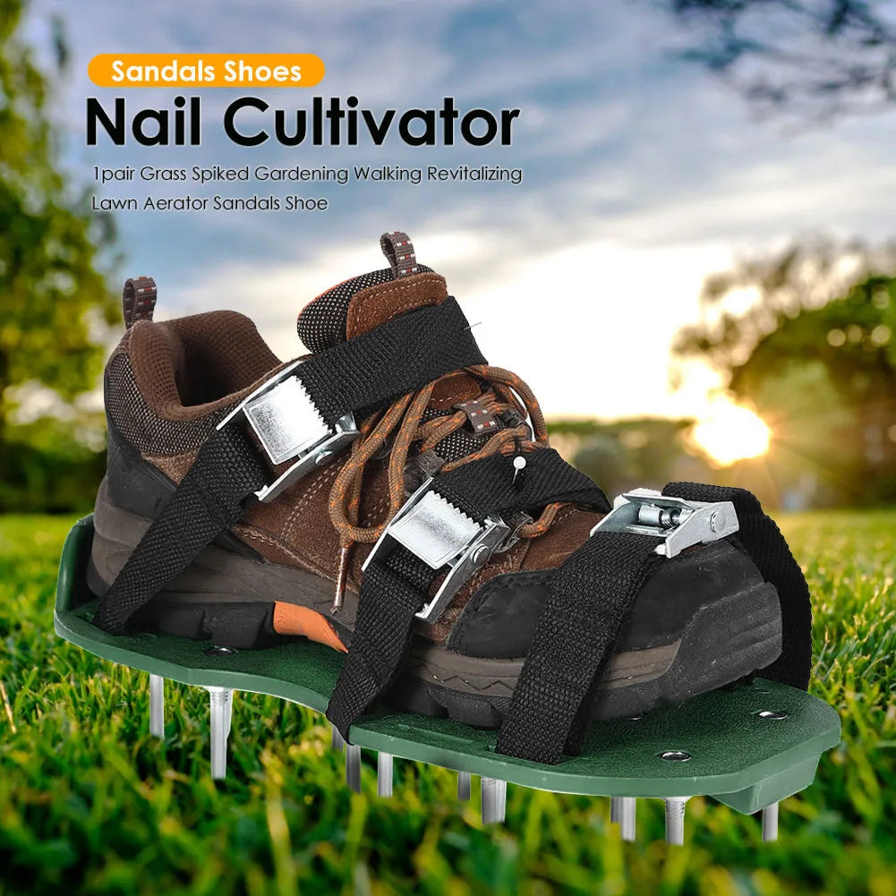 Garden Nail Shoes Grass Loose Soil Tool 5cm Long Nail Lawn Aerator Grass Spikes Shoes Self-Leveling Epoxy Yard Grass Cultivator - Hocozy 