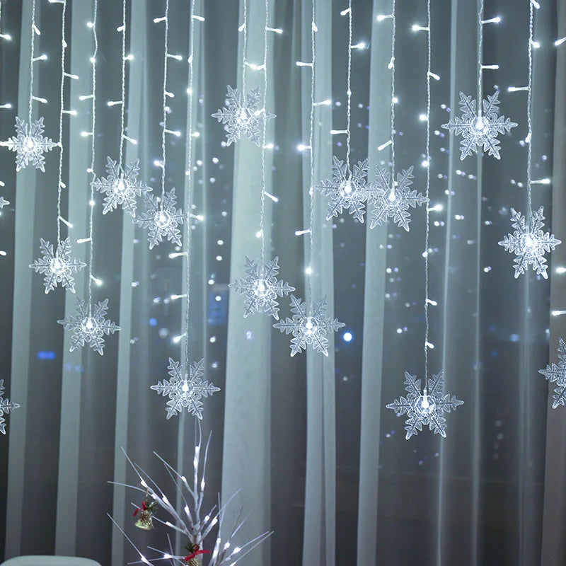 Christmas Snowflake String LED Curtain Lights - Hocozy