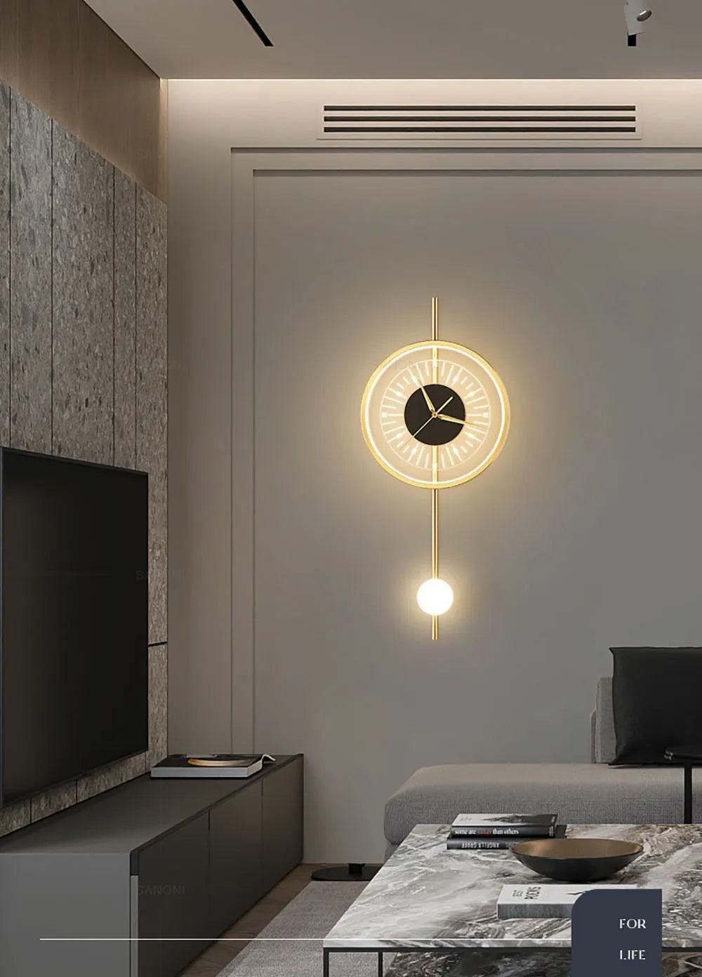 Modern LED Wall Lamp Clock Sconce - Hocozy