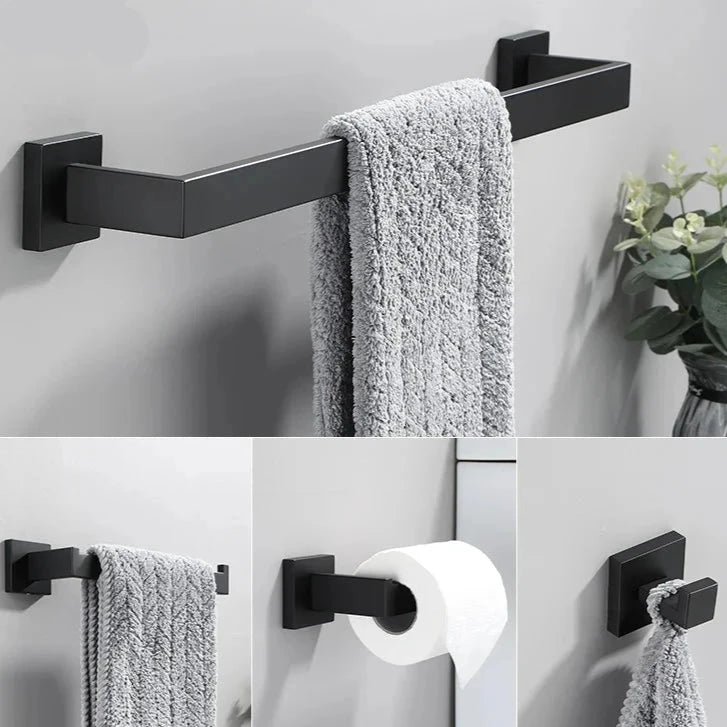 Matte Black Bathroom Hardware Set - Hocozy