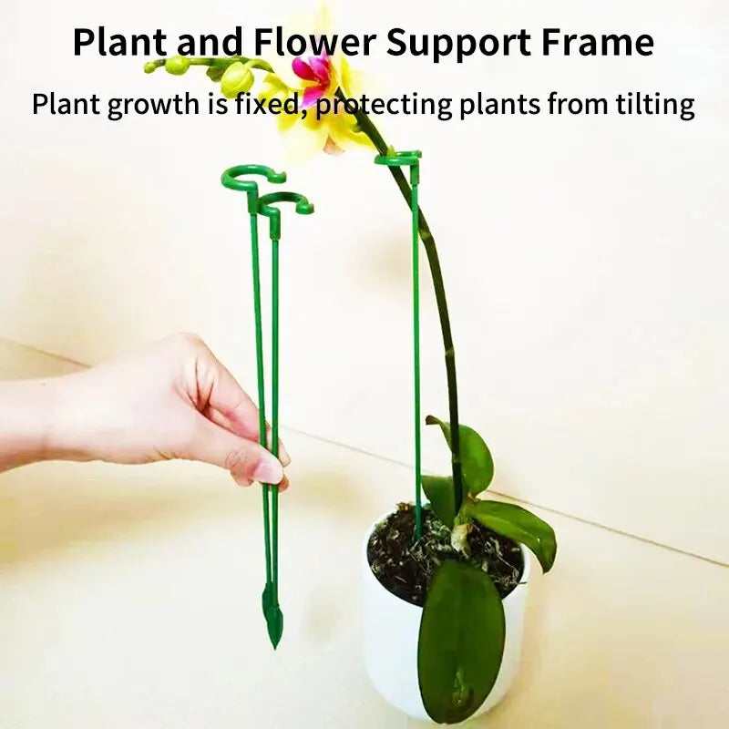 10pcs 27cm Horticultural Flower Stand Bracket, Potted Plant Flower Shape Support Rod, Fixed Anti Lodging Leaf Guard Frame - Hocozy 