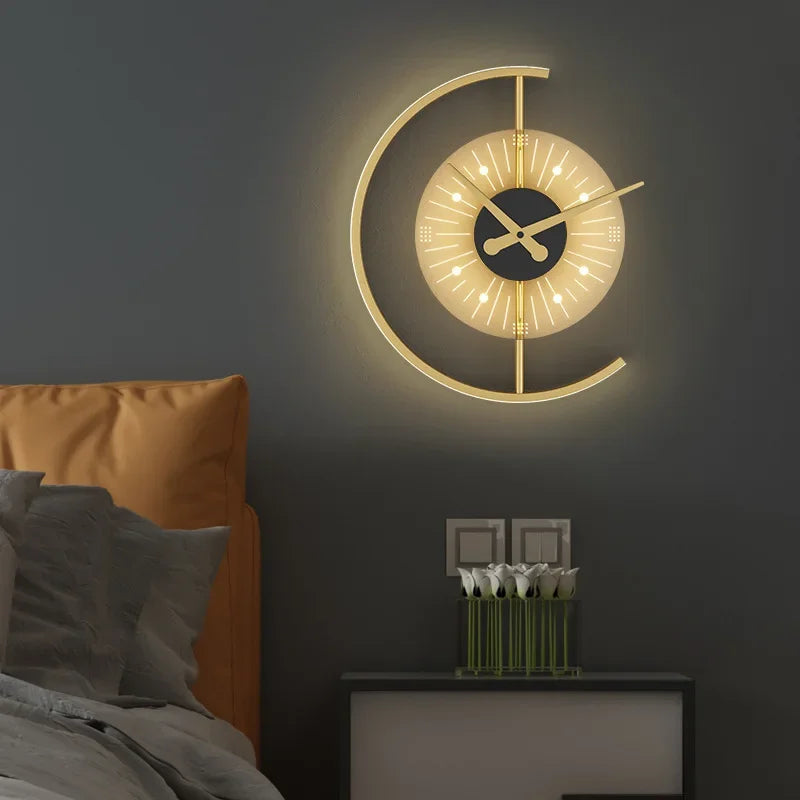 Modern LED Wall Lamp Clock Sconce - Hocozy