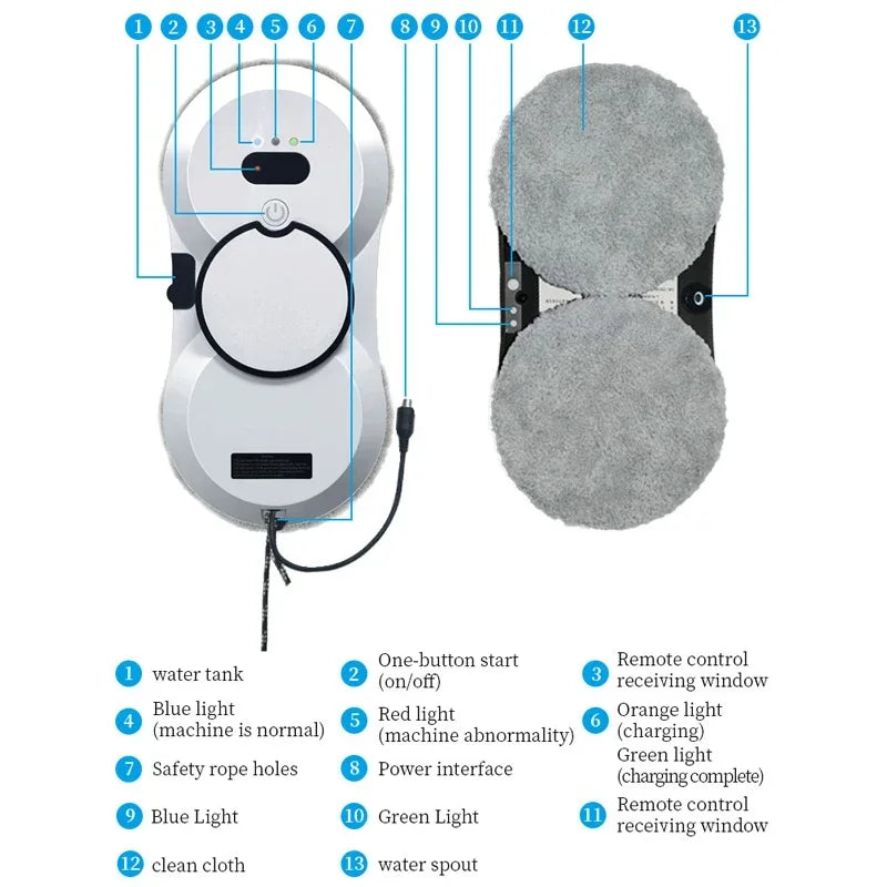 Robot Steam Brush Window Cleaner - Hocozy