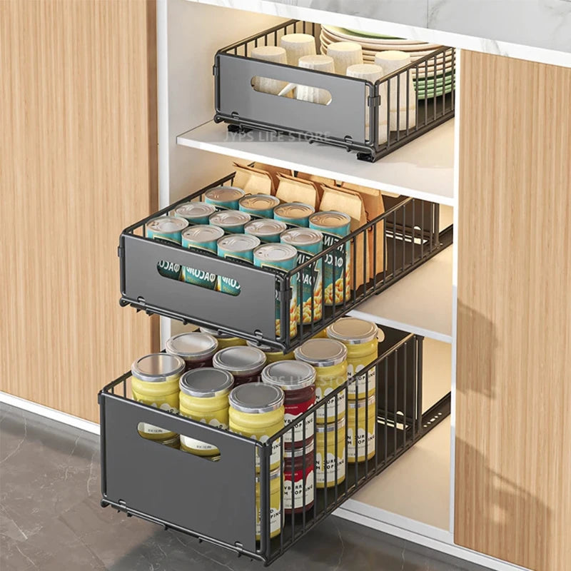 Storage Rack Pull Out Cabinet Organizer - Hocozy