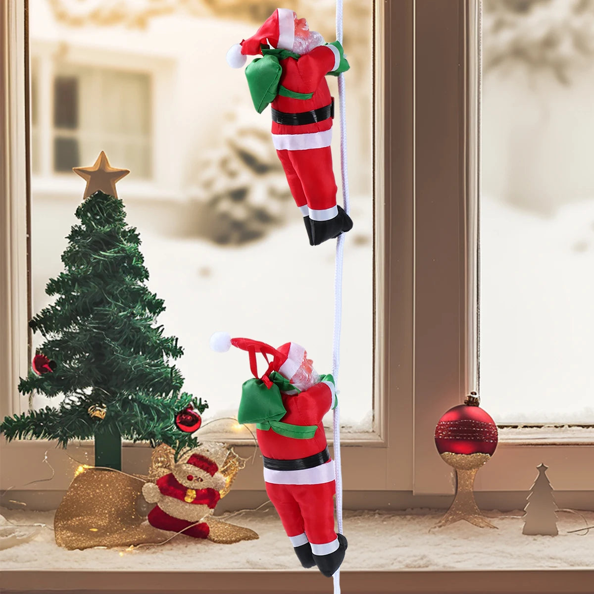 Santa Claus Climbing Ladder Christmas Decoration - Hocozy