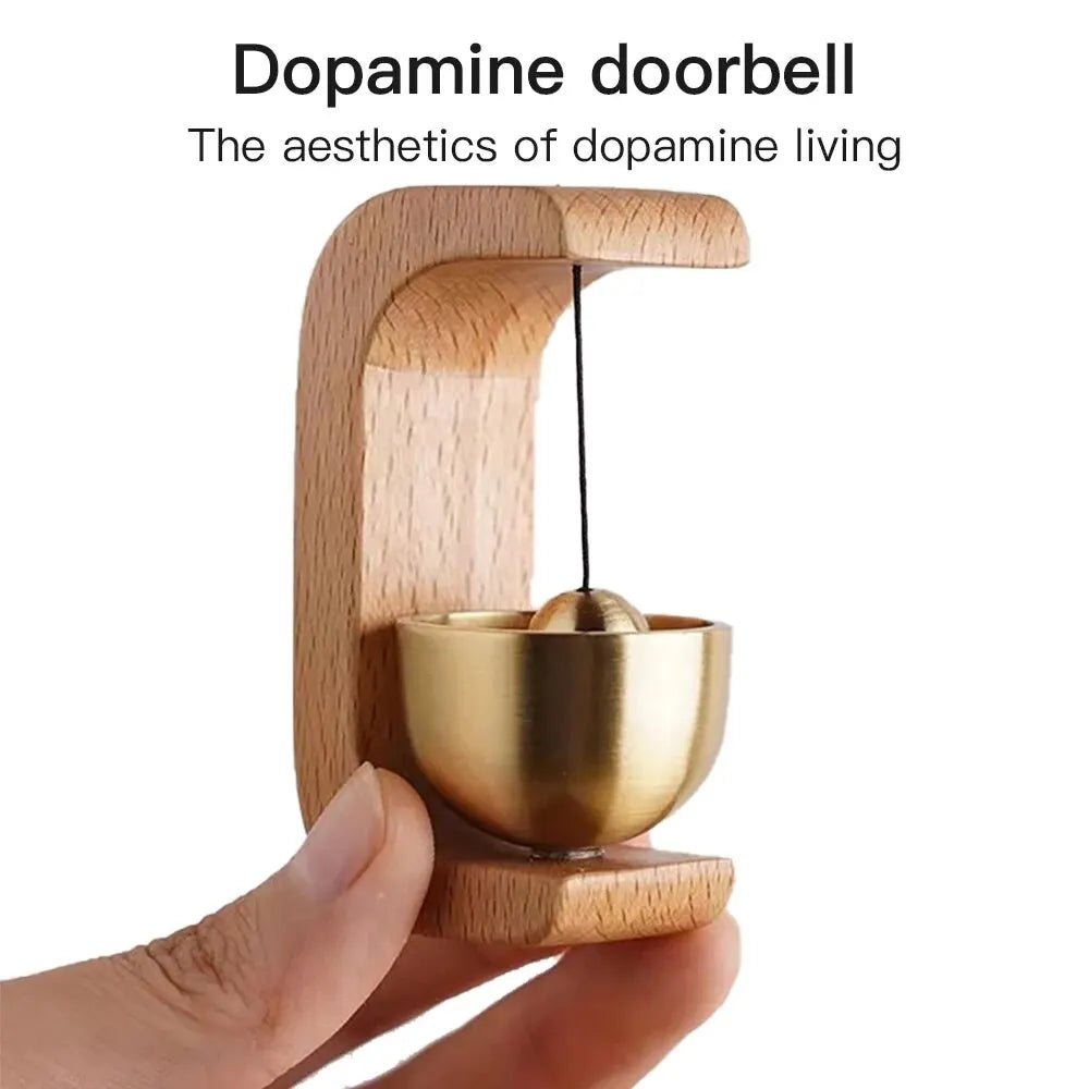 Dopamine Wind-bell Magnetic Inhalation Home Wind-bell Beech Car Into The Door To Remind The Bell Copper Bell Walnut Copper Ornam - Hocozy 