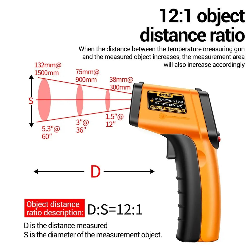 Celsius Display Digital Infrared Thermometer Highly Sensitive Non-contact Temperature Measuring Gun Hygrometer - Hocozy 