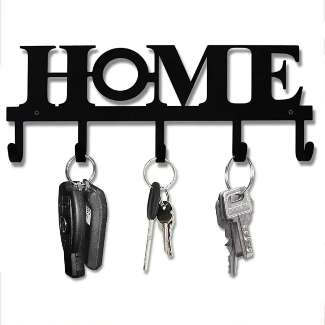 Key Holder for Wall Decorative, Key Rack for Wall, Metal Wall Decor for Office, Hallway, Entryway, Key Hooks Hanging Keys - Hocozy TY2814-03