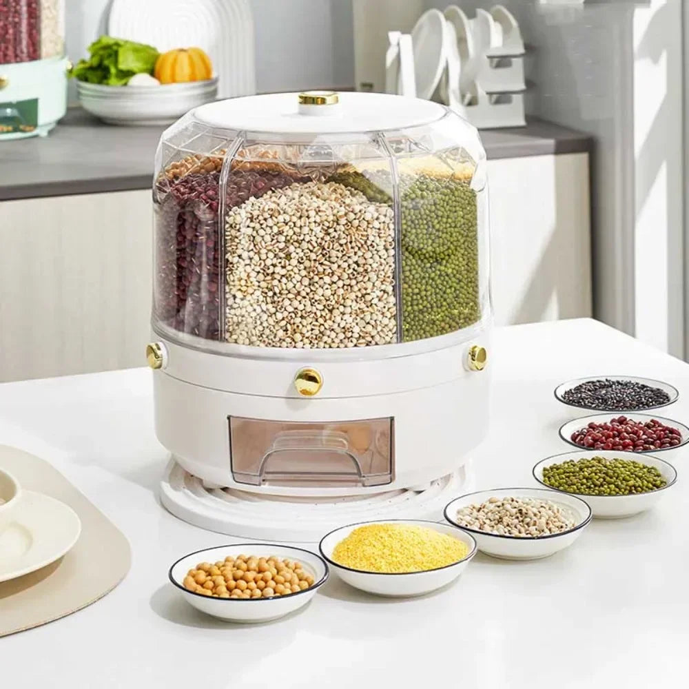 Kitchen Storage Box - 360 Degree Rotating Rice Dispenser - Hocozy