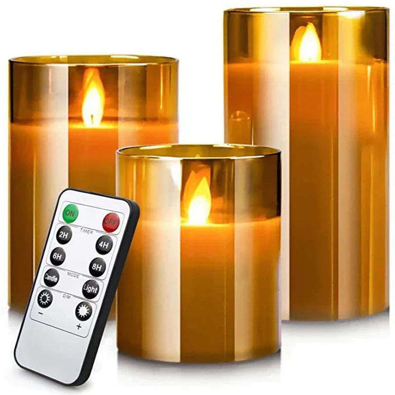 3 Candle Lights with Remote for Home and Events Hocozy