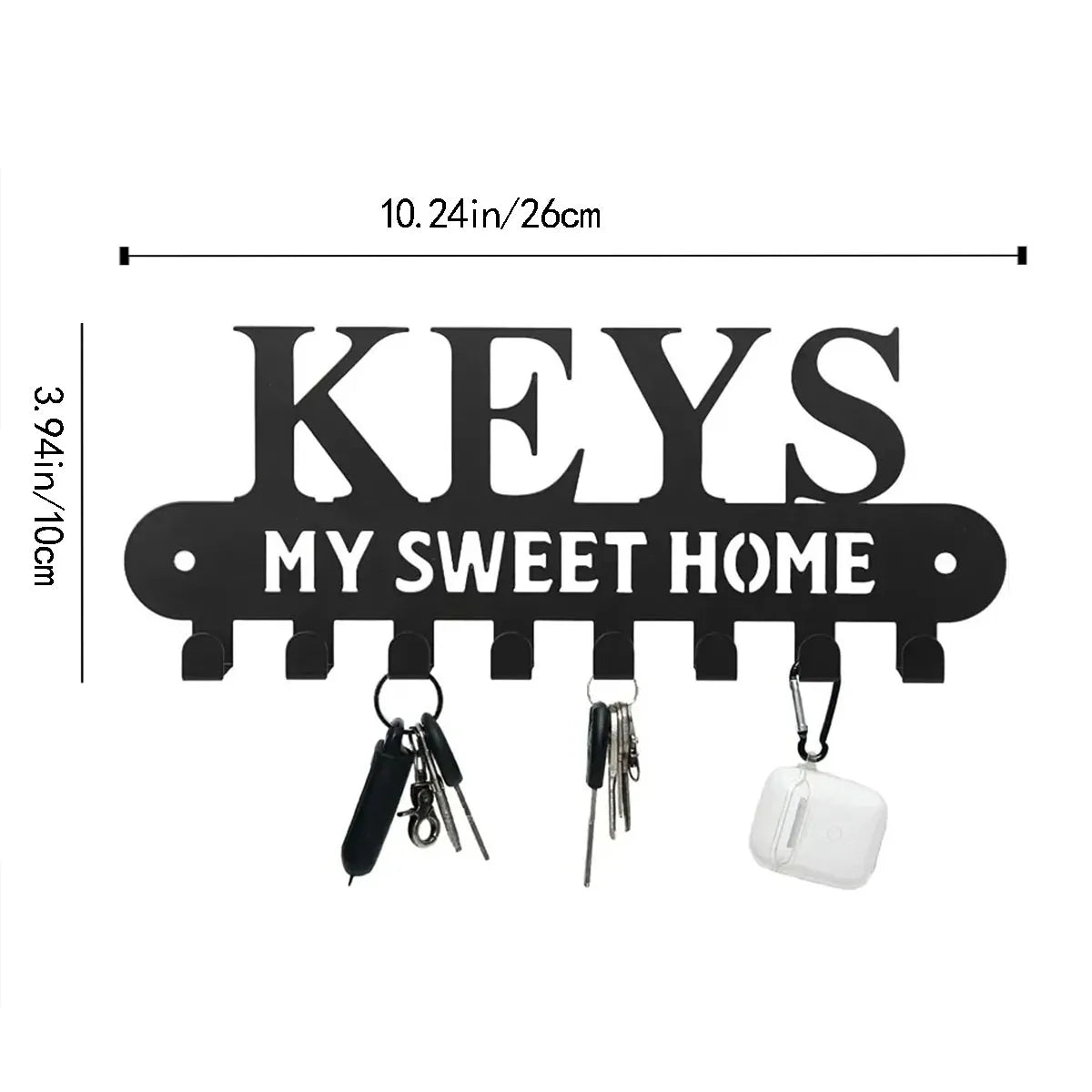 Key Holder for Wall Decorative, Key Rack for Wall, Metal Wall Decor for Office, Hallway, Entryway, Key Hooks Hanging Keys - Hocozy TY2562