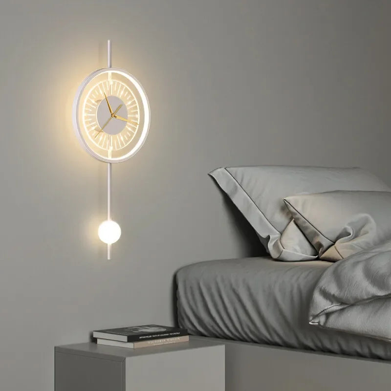 Modern LED Wall Lamp Clock Sconce - Hocozy