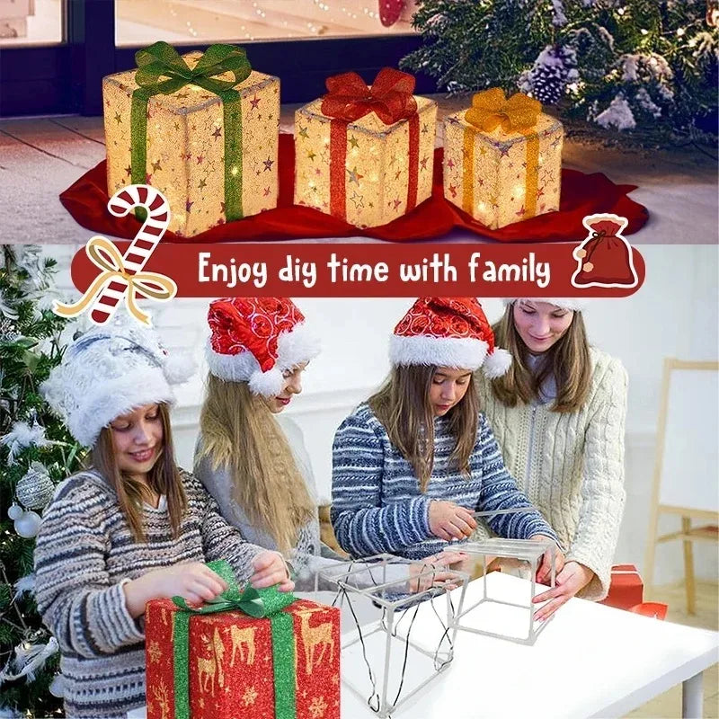 Christmas Gift Box with Lights for Tree and Party Decor - Hocozy