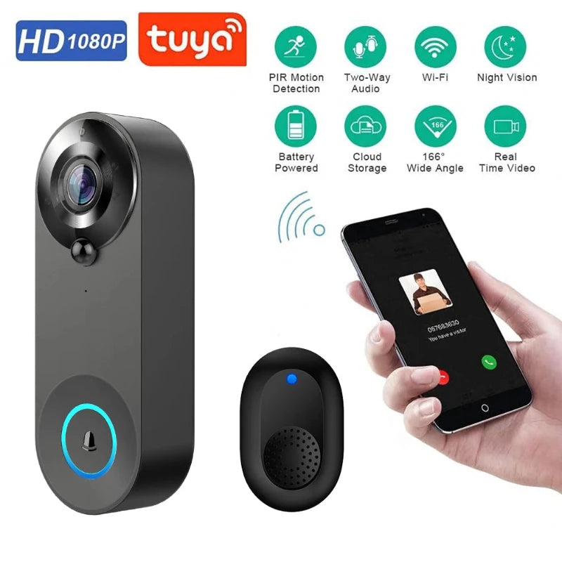 Wireless Doorbell with Camera and Motion Detection - Hocozy