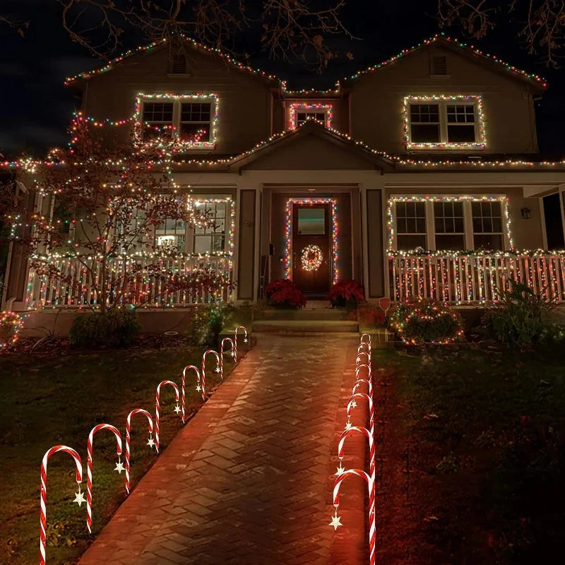 Solar Candy Cane Lights for Outdoor Christmas Decorations - Hocozy