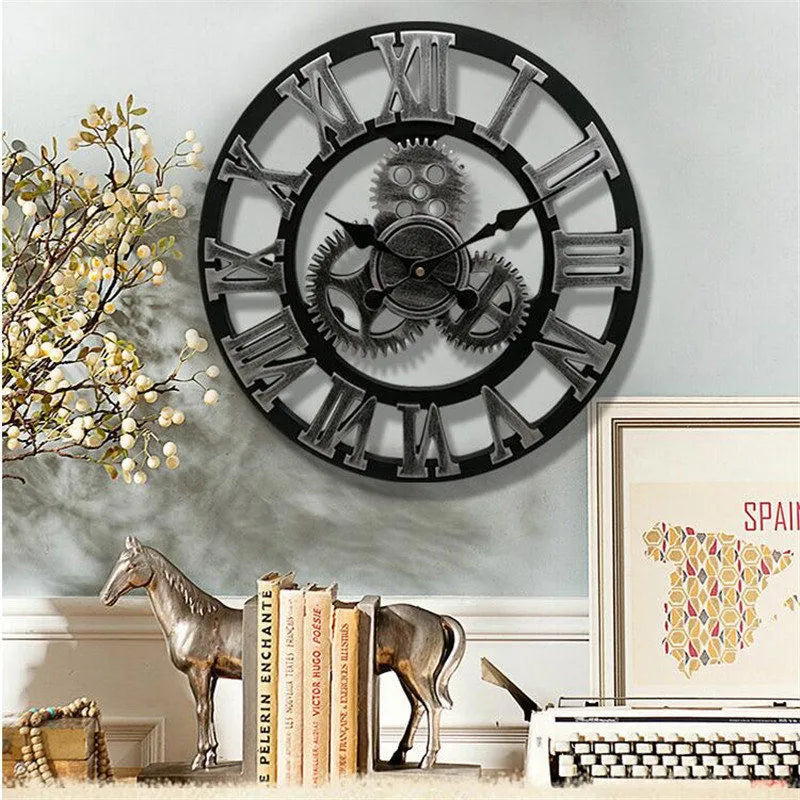 Retro Industrial Style Wall Clock - Hocozy