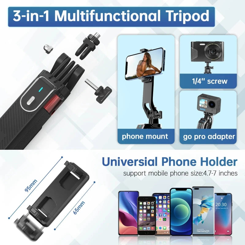 1.8m Selfie Stick Tripod for Mobile Phone - Hocozy