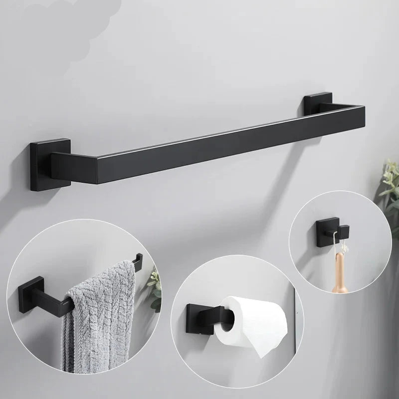 Matte Black Bathroom Hardware Set - Hocozy