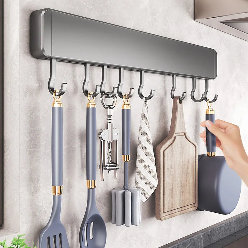 Storage Rack with Movable Hooks - Hocozy