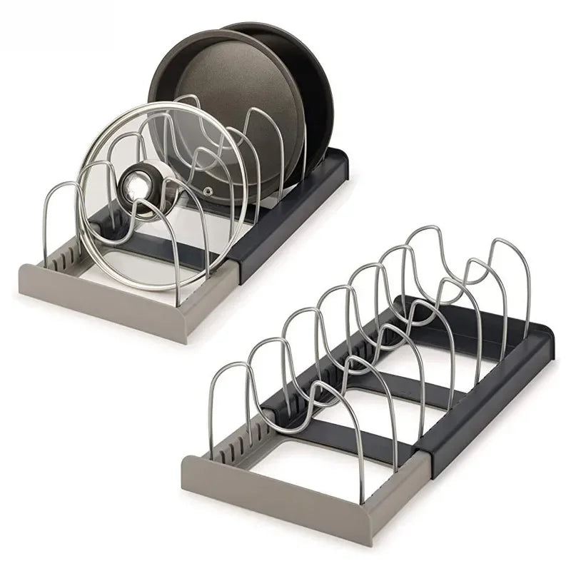 Black Kitchen Cabinet Organizer for Pots and Pans - Hocozy