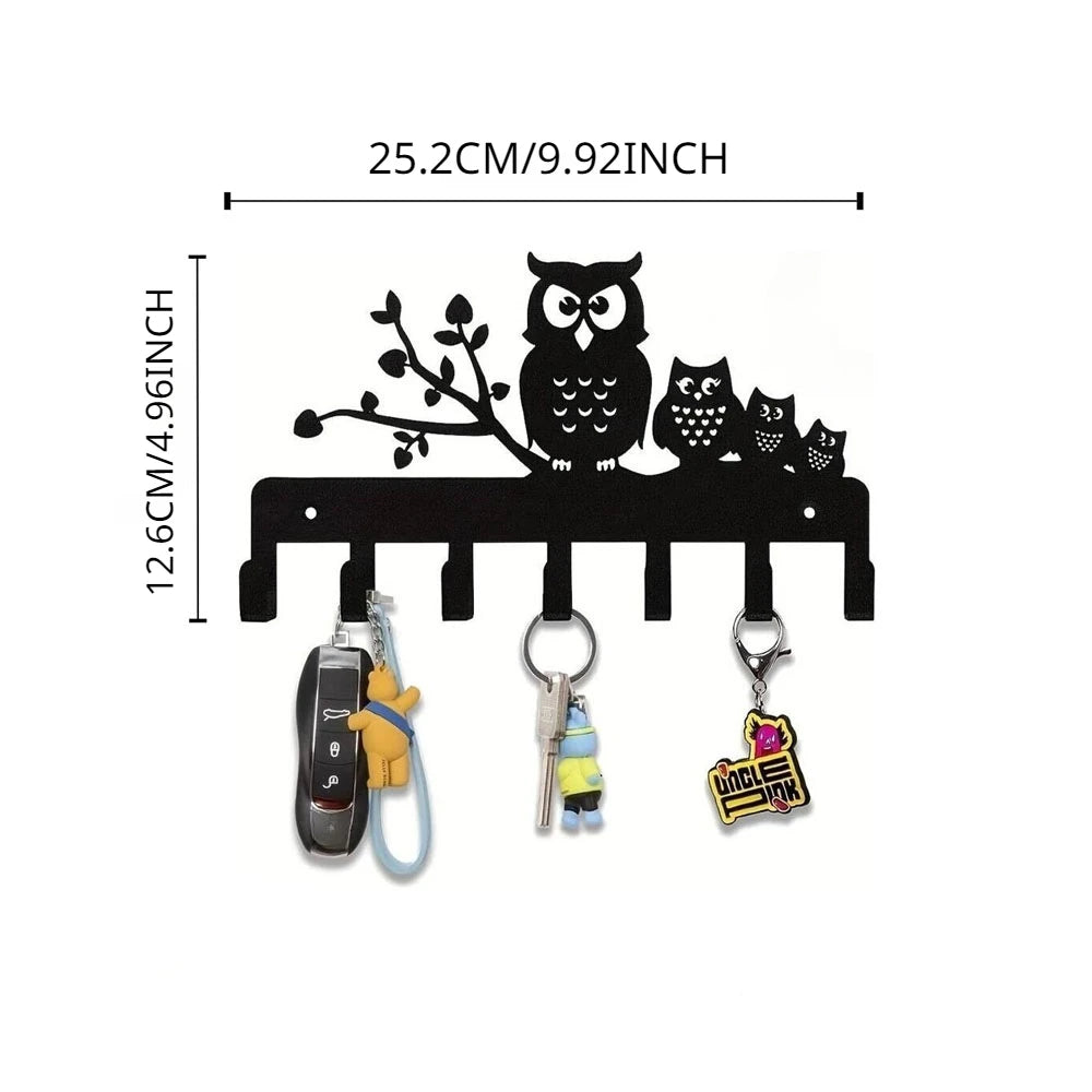 Key Holder for Wall Decorative, Key Rack for Wall, Metal Wall Decor for Office, Hallway, Entryway, Key Hooks Hanging Keys - Hocozy TY2984-03