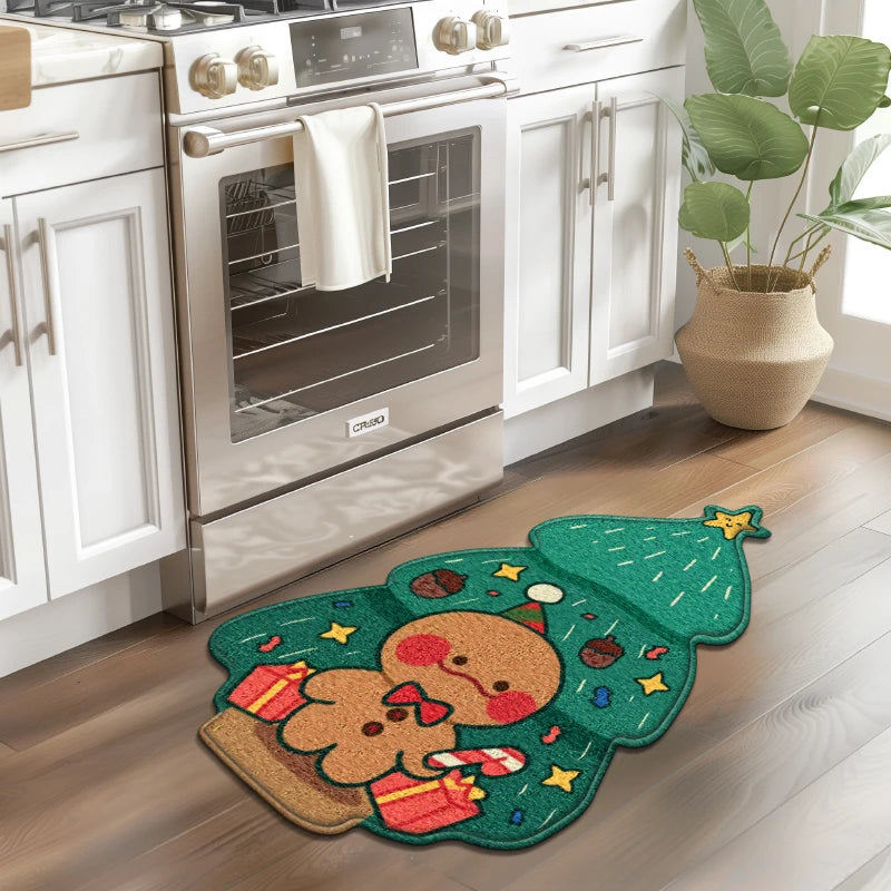 Christmas Doormat with Gingerbread - Hocozy