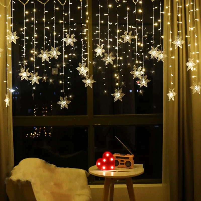 Christmas Snowflake String LED Curtain Lights - Hocozy