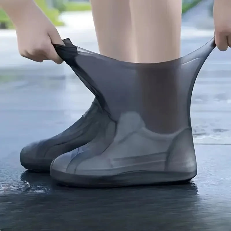 1 Pair Rubber Rain Boot Overshoes For Outdoor Use, Silicone Waterproof Shoe Covers, Rainy Day Shoe Cover, Reusable Non-Slip Rain - Hocozy black-Applicable-34-45