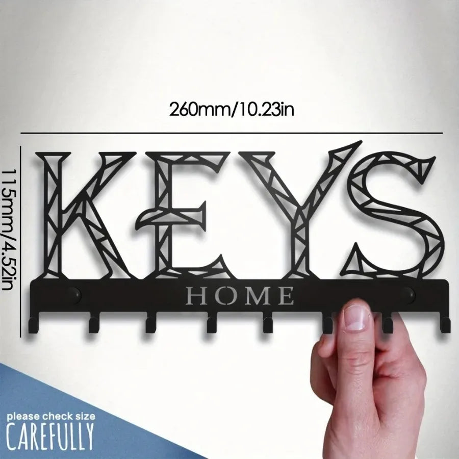 Key Holder for Wall Decorative, Key Rack for Wall, Metal Wall Decor for Office, Hallway, Entryway, Key Hooks Hanging Keys - Hocozy TY3493-01