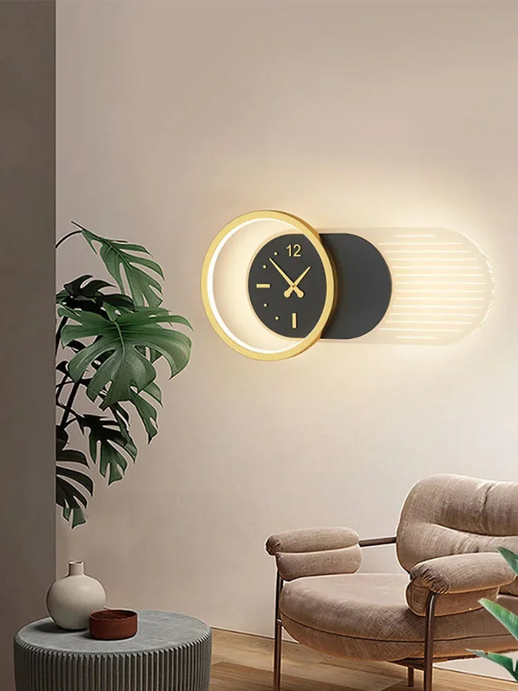 Modern LED Wall Lamp Clock Sconce - Hocozy