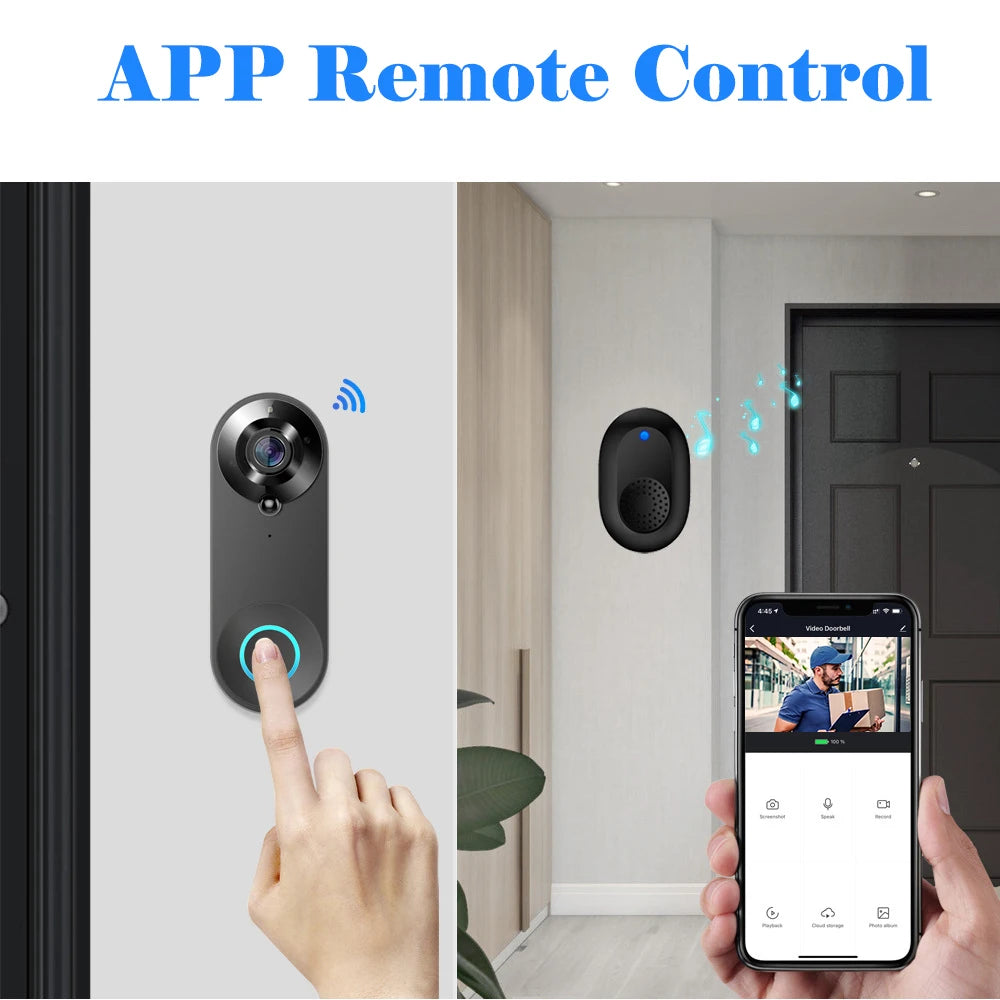 Wireless Doorbell with Camera and Motion Detection - Hocozy