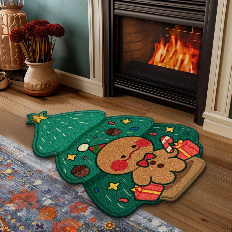 Christmas Doormat with Gingerbread - Hocozy