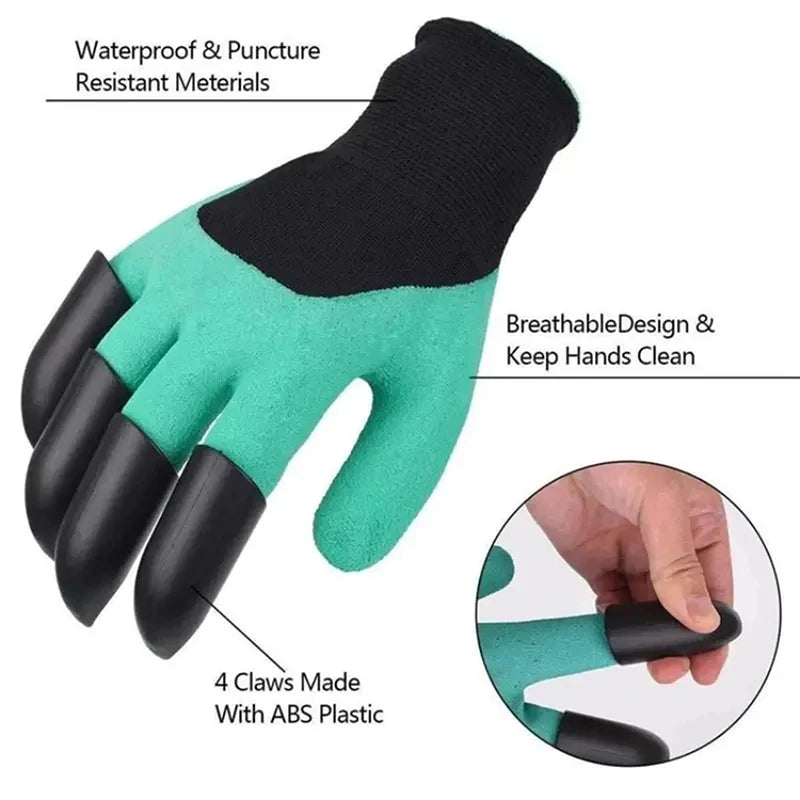 2PCSpair Garden Gloves with Claws - Perfect for Digging, Planting, Weeding, Seeding - Protects Nails and Fingers Essential Ga - Hocozy 