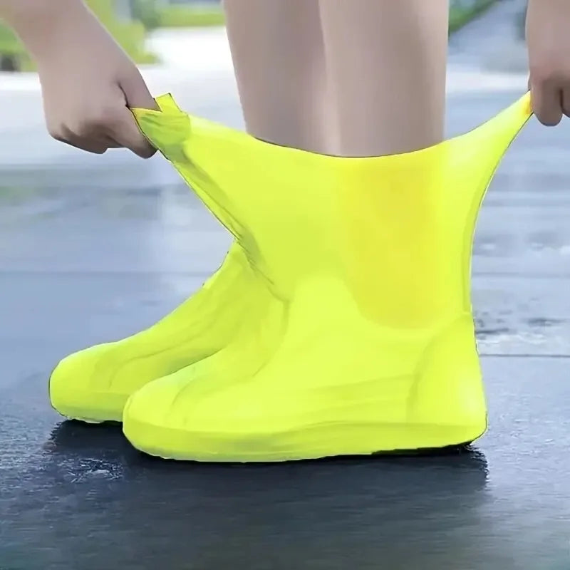 1 Pair Rubber Rain Boot Overshoes For Outdoor Use, Silicone Waterproof Shoe Covers, Rainy Day Shoe Cover, Reusable Non-Slip Rain - Hocozy Yellow-Applicable-34-45