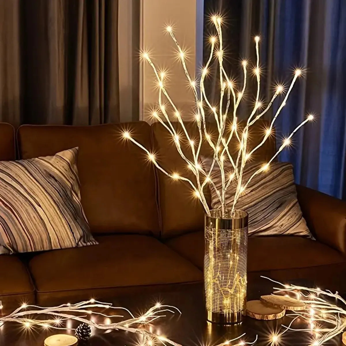 White Birch Branch Light with 20 LEDs - Hocozy