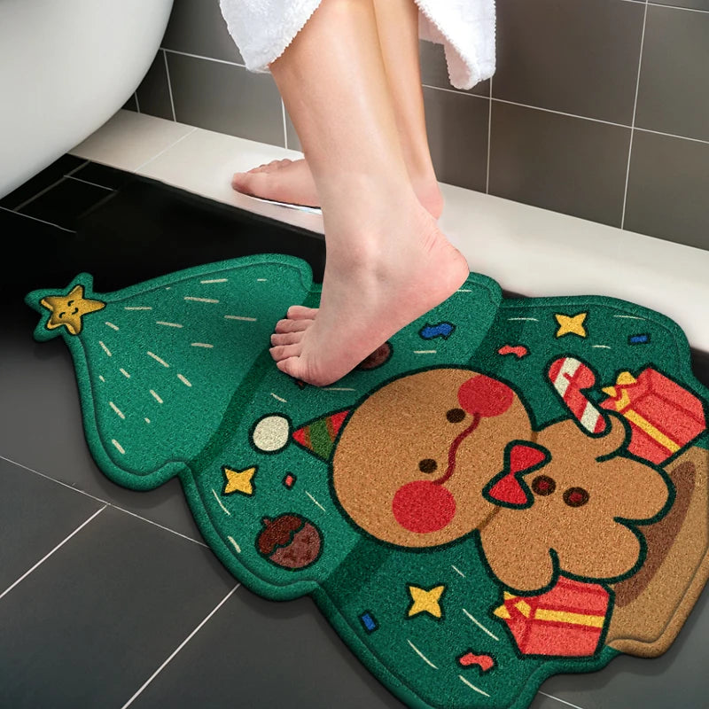 Christmas Doormat with Gingerbread - Hocozy