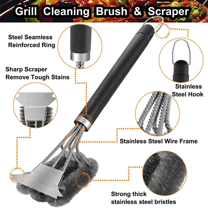 Safe Grill Brush with Long Handle - Hocozy